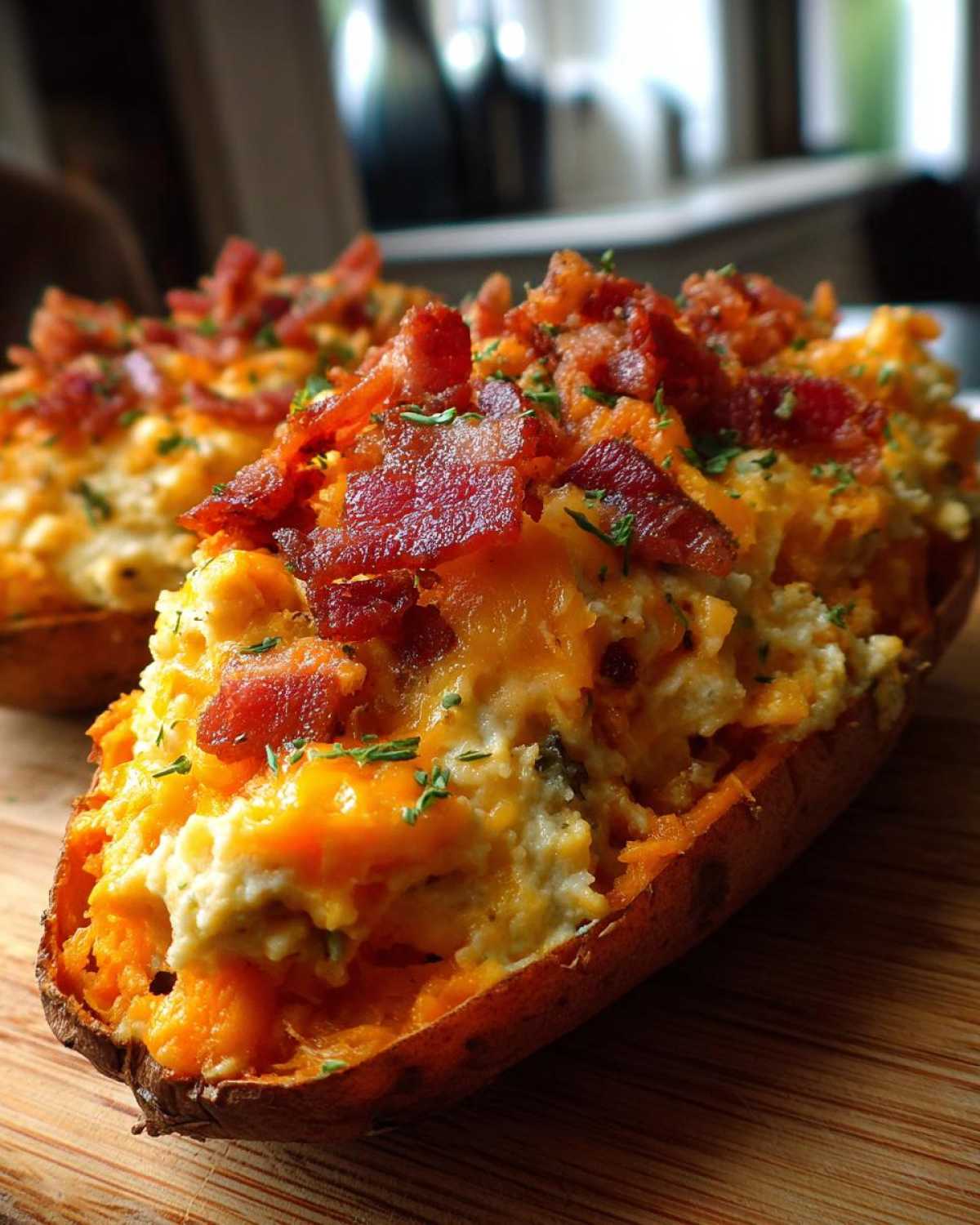 Loaded Sweet Potato Skins (Stuffed Party Appetizer) - detail 3