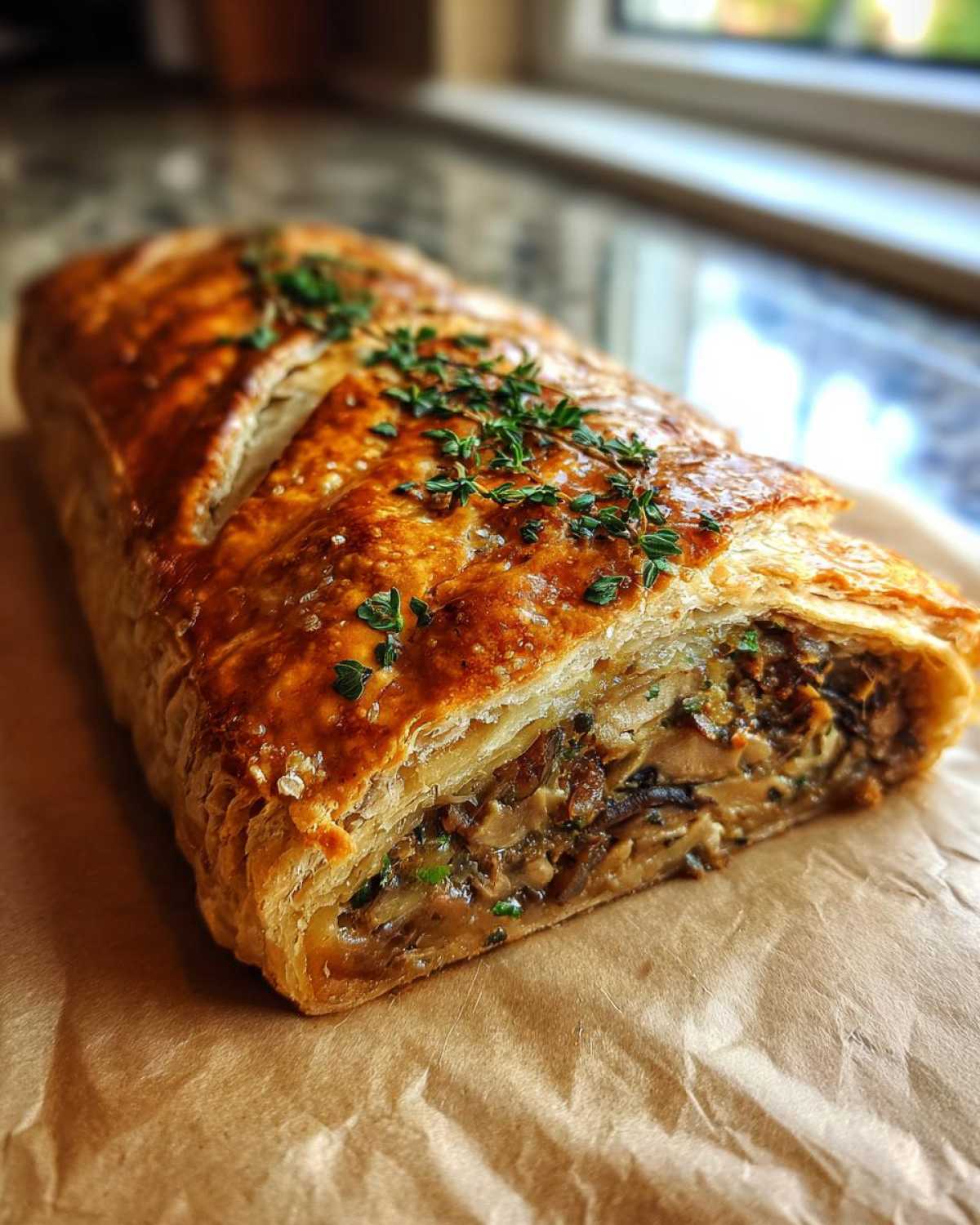 Mushroom Wellington (Vegetarian Holiday Main) - detail 1