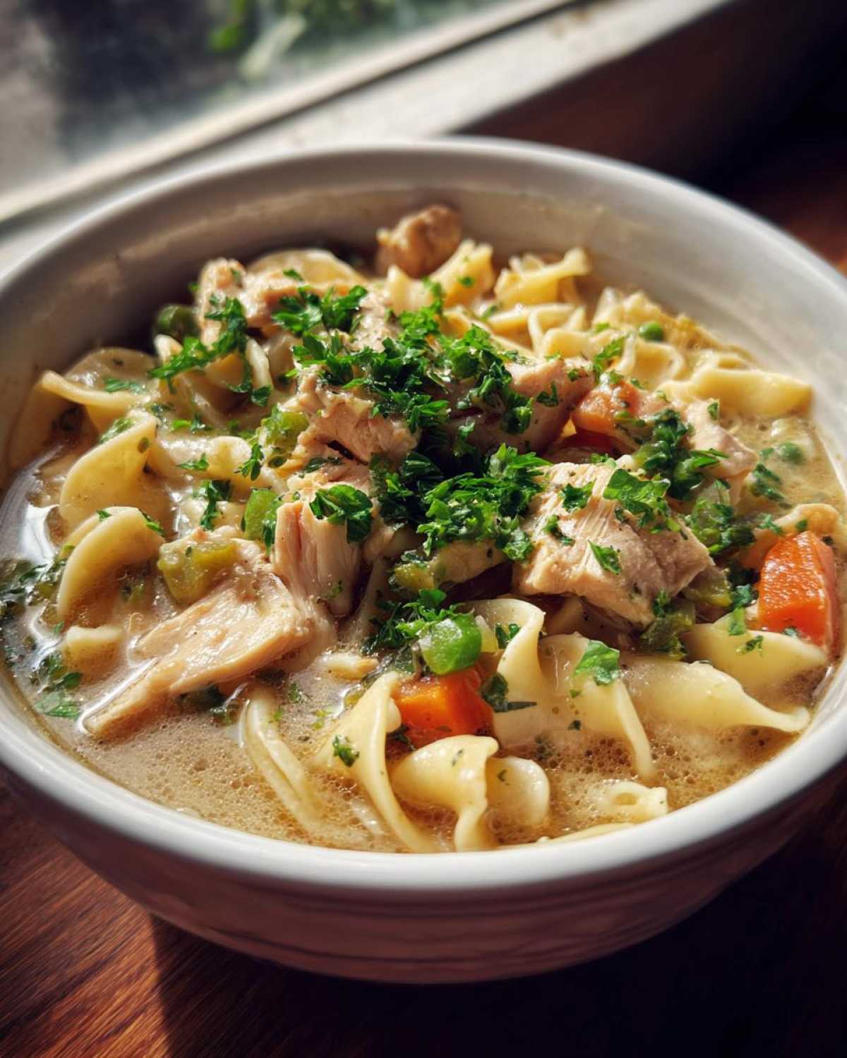 One-Pot Chicken Pot Pie Noodles (Comfort Food Mashup) - detail 2
