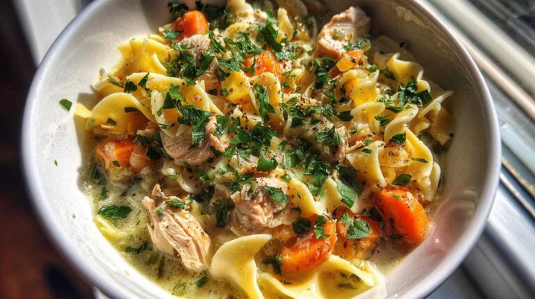 One-Pot Chicken Pot Pie Noodles (Comfort Food Mashup)