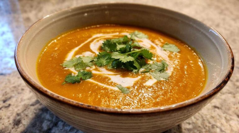 Roasted Pumpkin Coconut Soup (Vegan & Creamy)