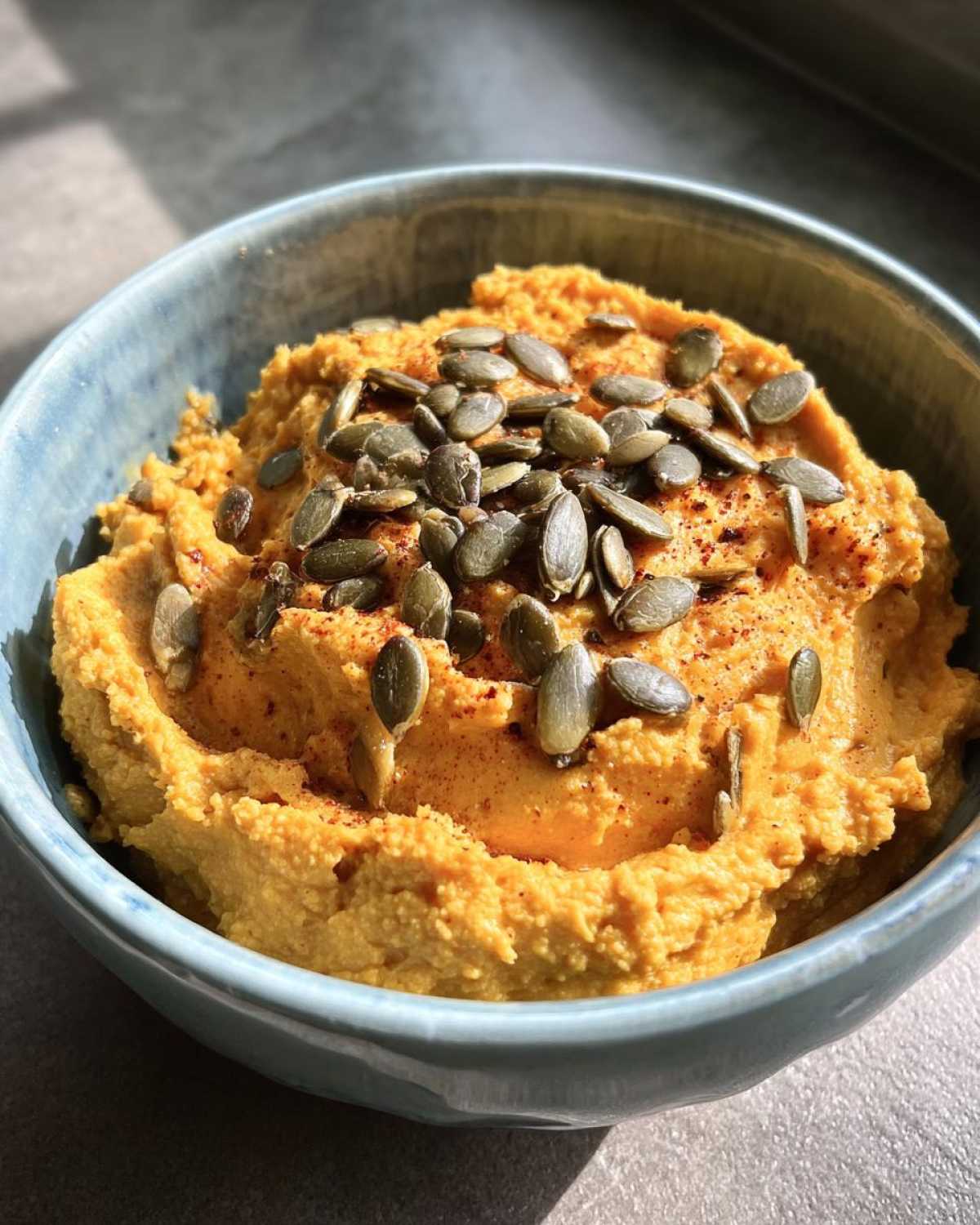 Savory Pumpkin Hummus (Fall Party Dip) - detail 4