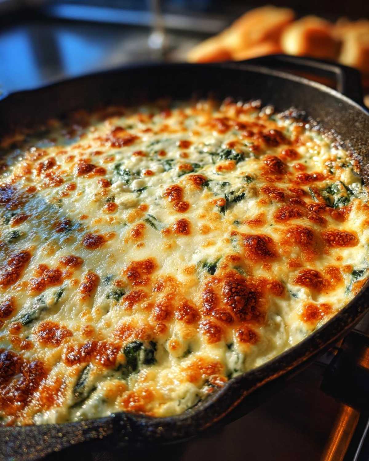 Skillet Spinach Artichoke Dip (Ooey Gooey Appetizer) - detail 3