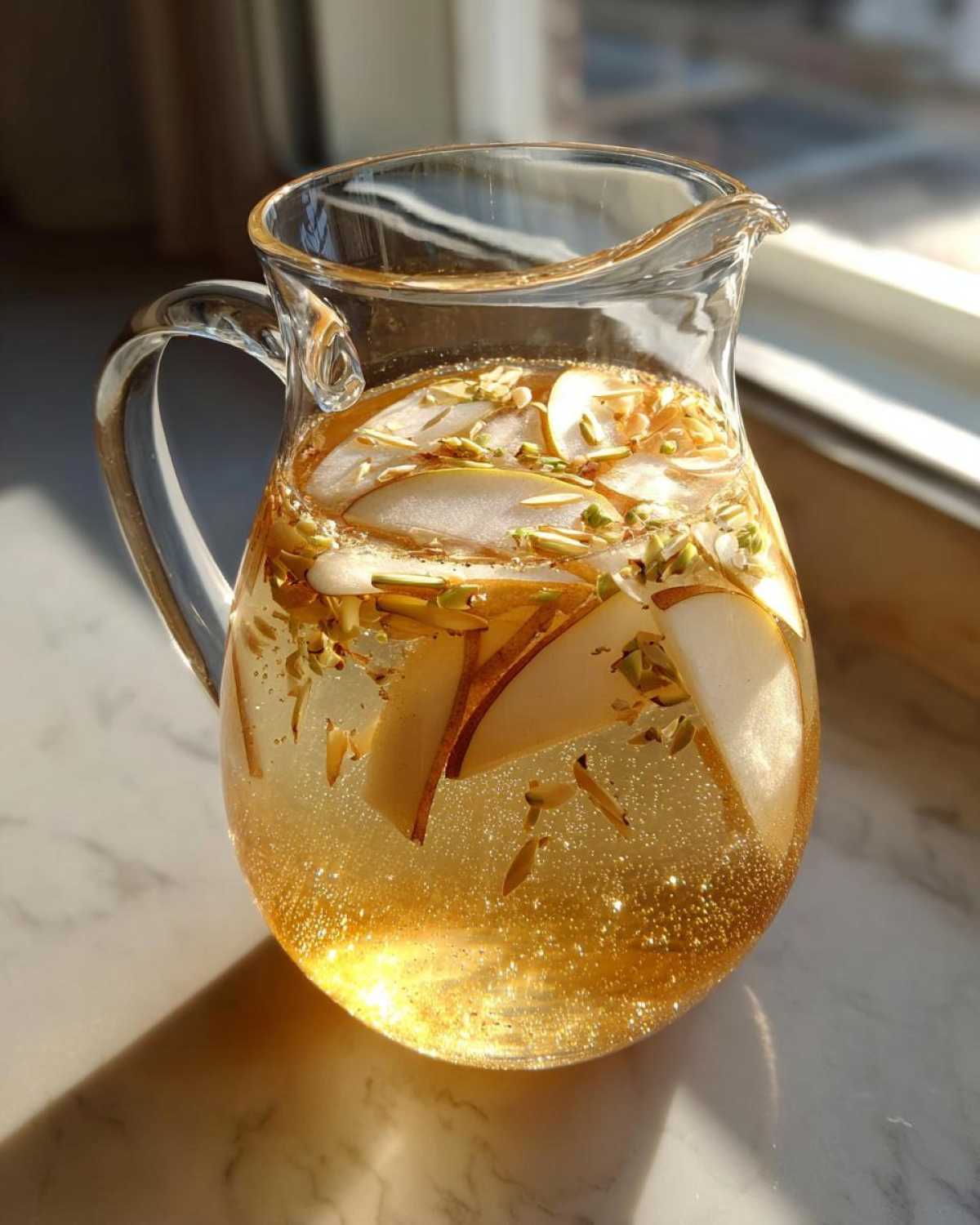 Sparkling Pear and Ginger Punch (Autumn Mocktail) - detail 1