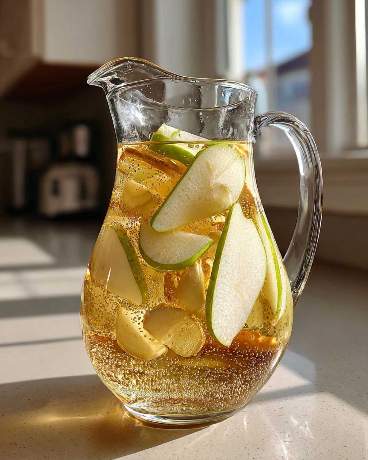 Sparkling Pear and Ginger Punch (Autumn Mocktail) - detail 2
