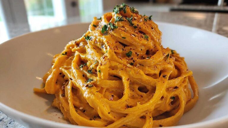Vegan Pumpkin Alfredo (Creamy Dairy-Free Pasta)