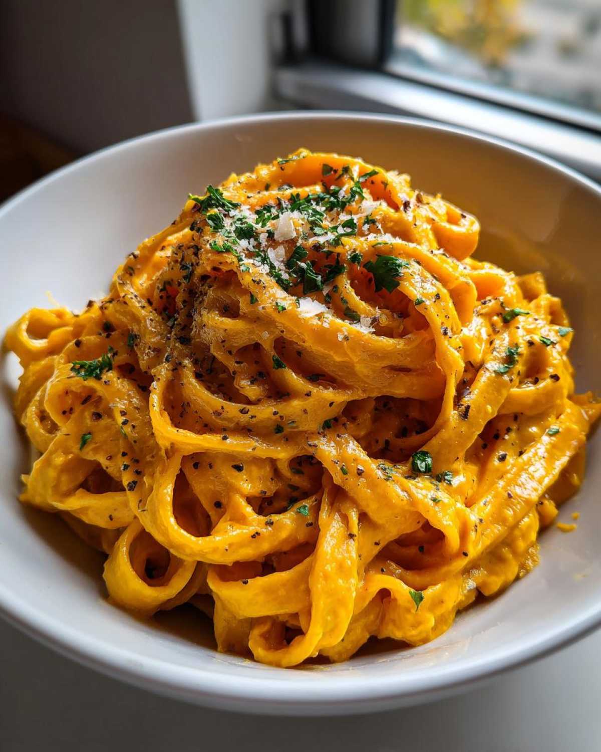 Vegan Pumpkin Alfredo (Creamy Dairy-Free Pasta) - detail 3
