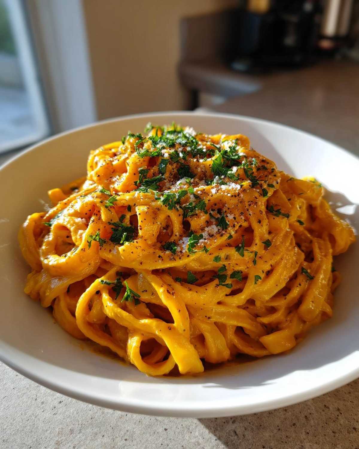Vegan Pumpkin Alfredo (Creamy Dairy-Free Pasta) - detail 4