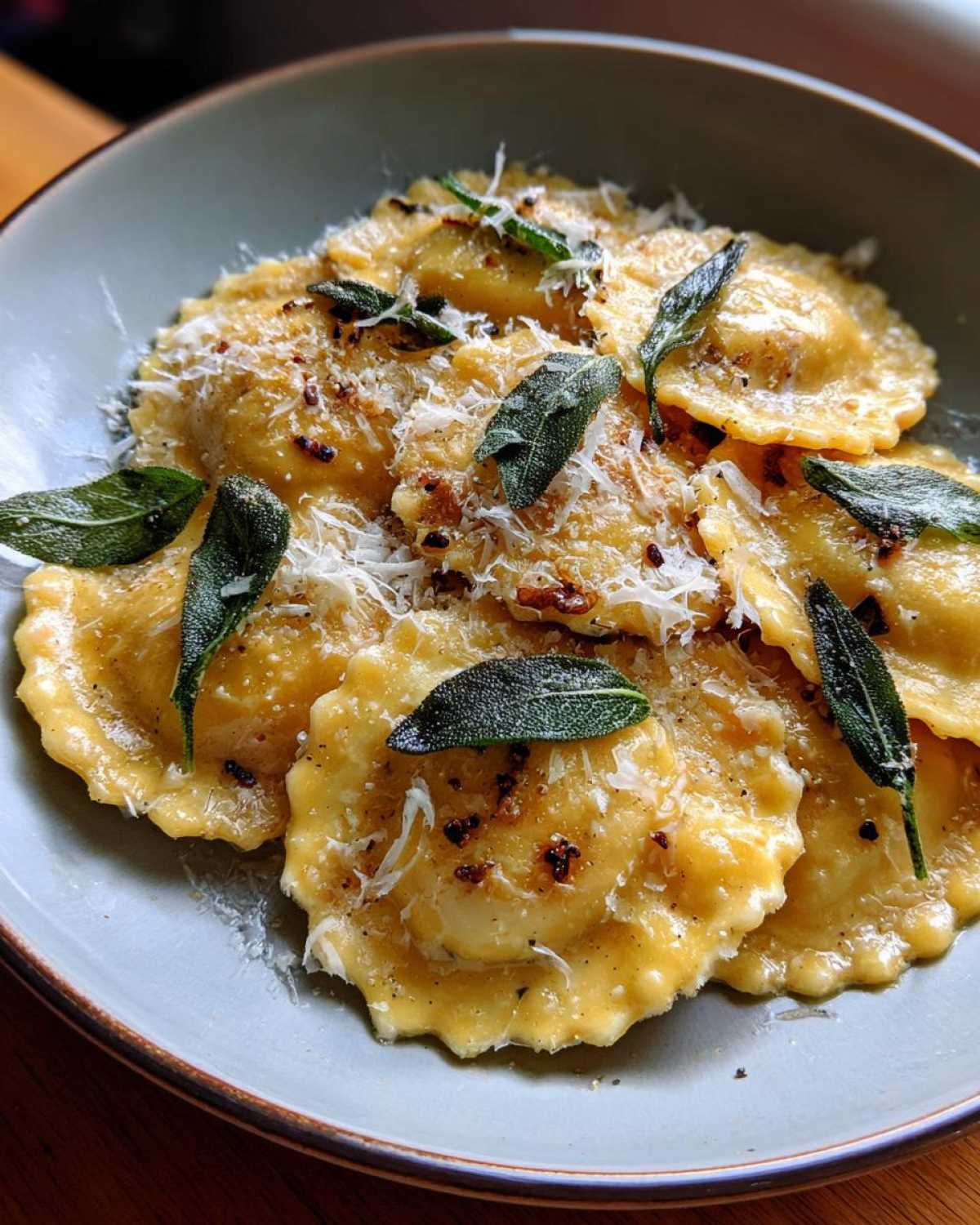 Brown Butter Pumpkin Ravioli (Homemade Fall Pasta) - detail 2