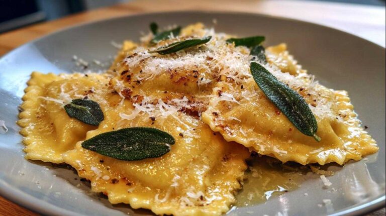 Brown Butter Pumpkin Ravioli (Homemade Fall Pasta)