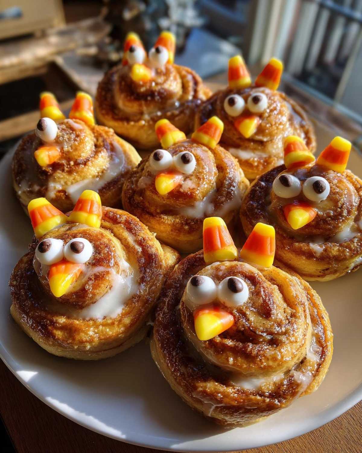 Cinnamon Roll Turkeys (Fun Thanksgiving Breakfast) - detail 1