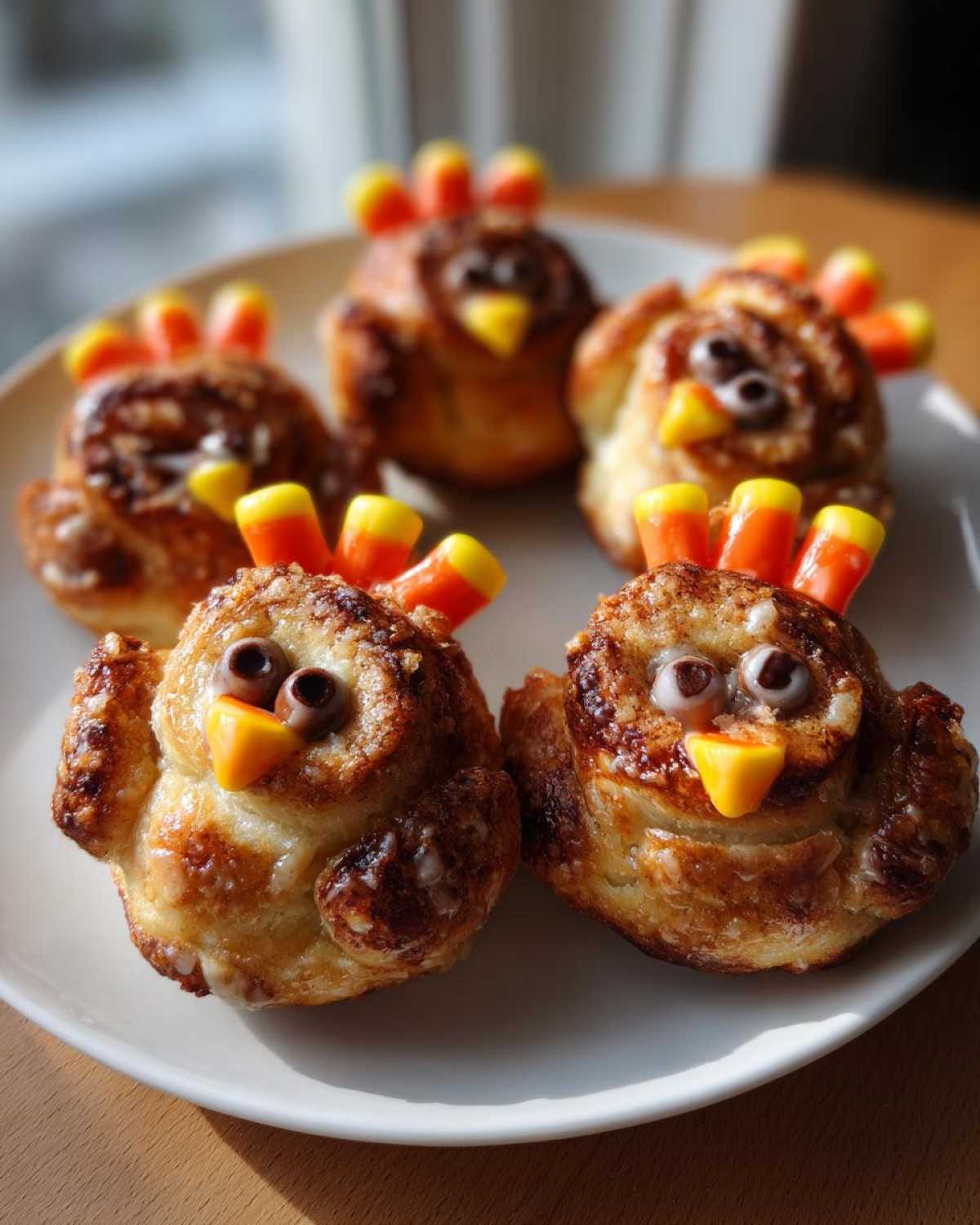 Cinnamon Roll Turkeys (Fun Thanksgiving Breakfast) - detail 2