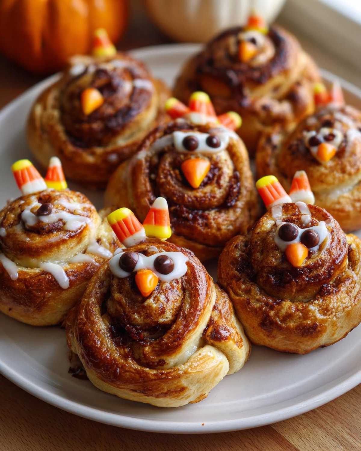 Cinnamon Roll Turkeys (Fun Thanksgiving Breakfast) - detail 3