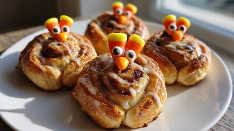 Cinnamon Roll Turkeys (Fun Thanksgiving Breakfast)