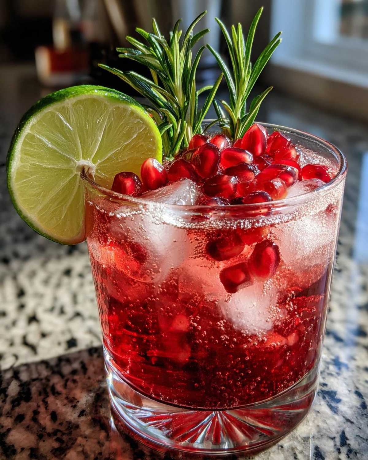 Sparkling Pomegranate Holiday Mocktail (Non-Alcoholic) - detail 3