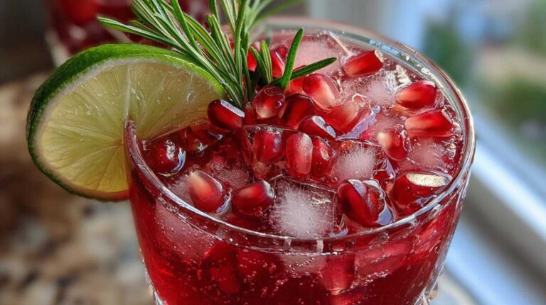 Sparkling Pomegranate Holiday Mocktail (Non-Alcoholic)
