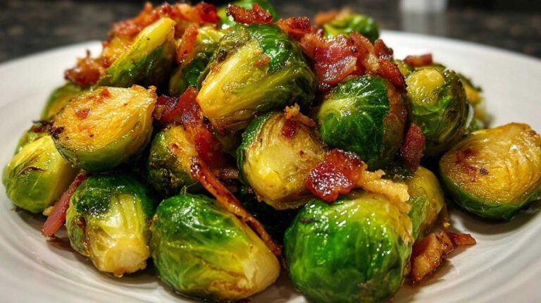 Air Fryer Maple Bacon Brussels Sprout Bites
