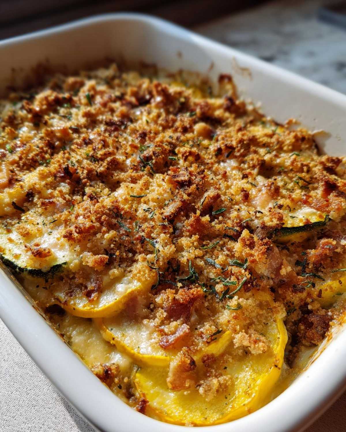 Bacon squash casserole - detail 1