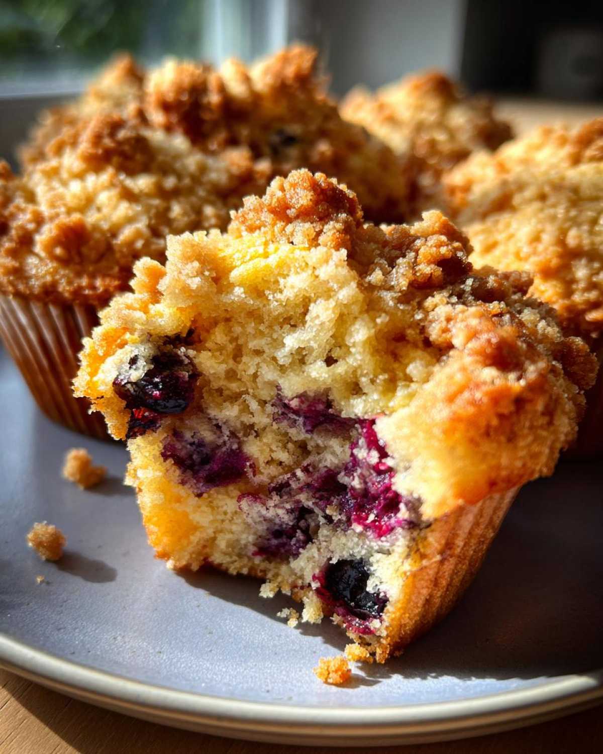 Blueberry streusel muffins - detail 1