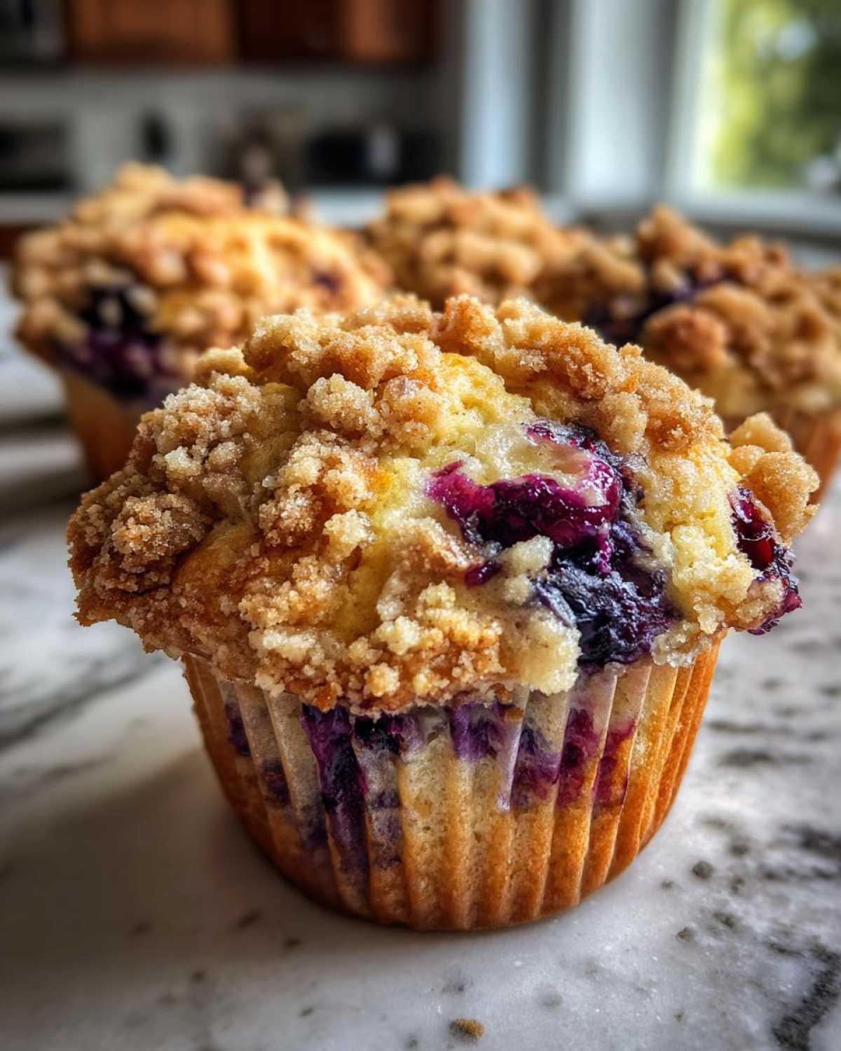 Blueberry streusel muffins - detail 2