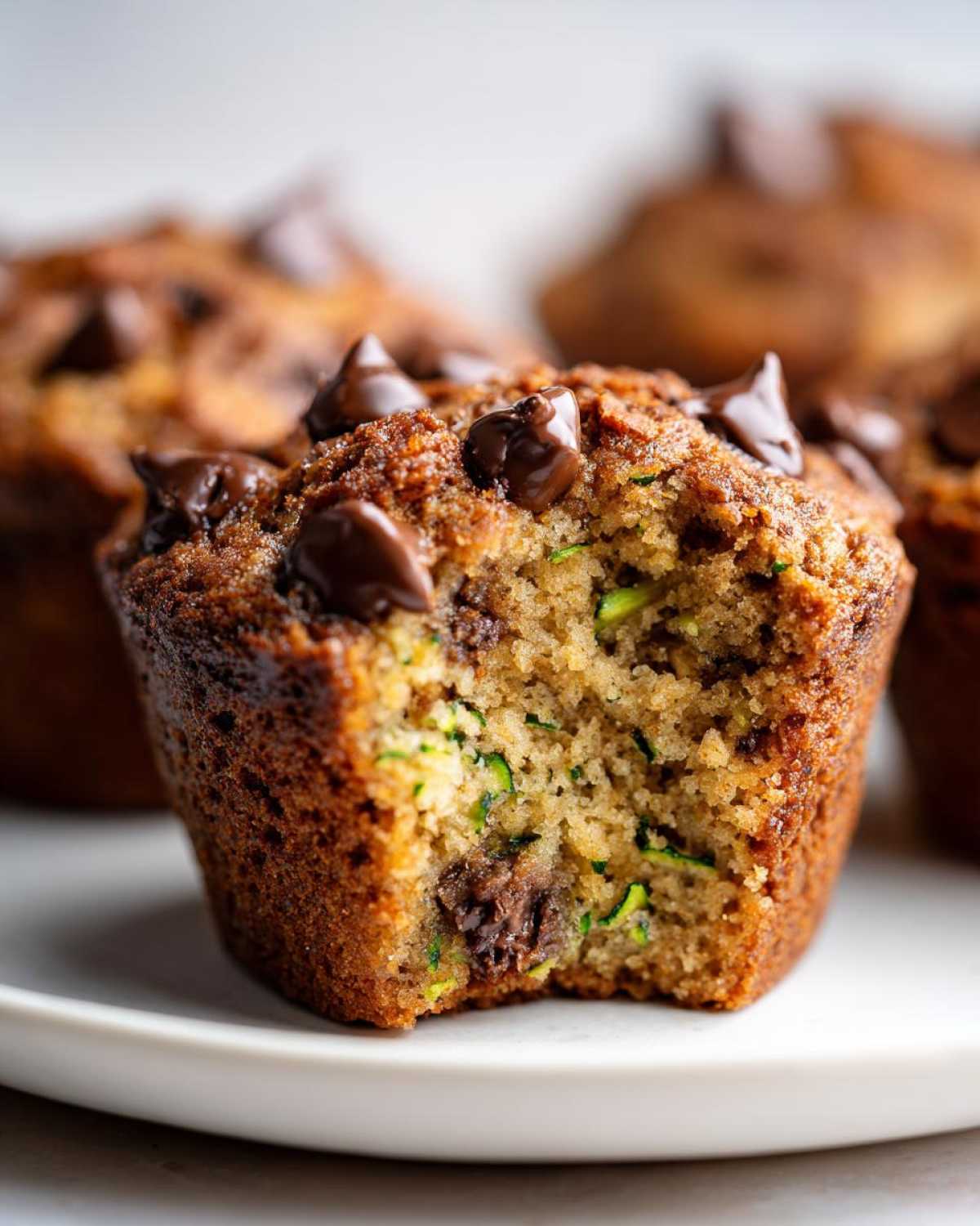 Chocolate chip zucchini muffins - detail 2