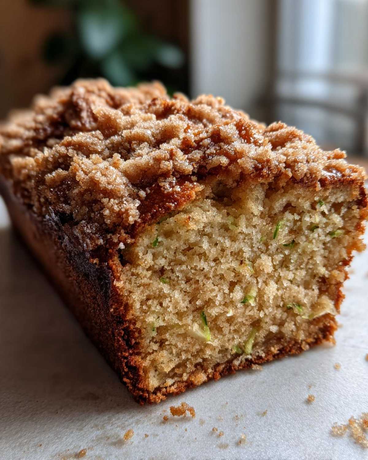 Cinnamon Streusel Topped Zucchini Bread Bakery Style - detail 1