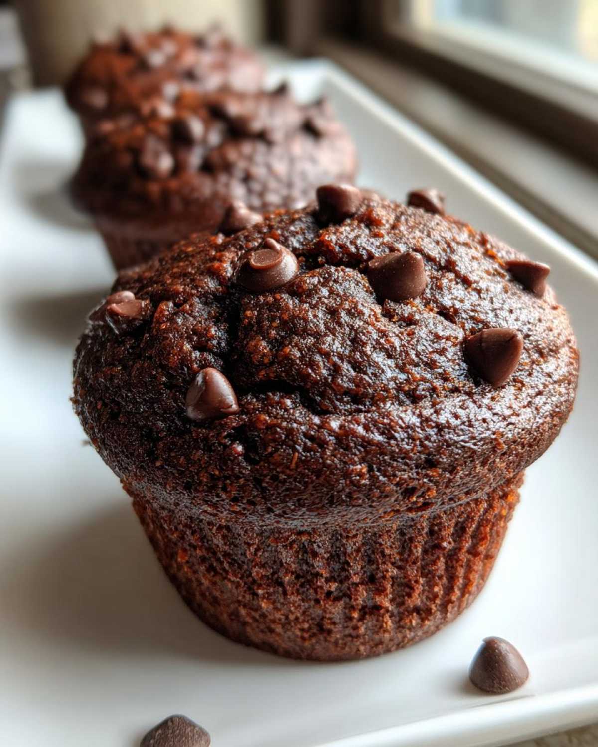 Double chocolate chip muffins - detail 3
