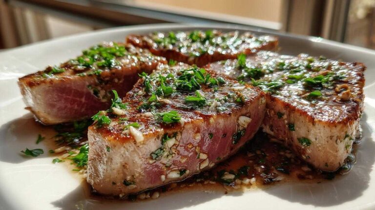 Amazing Garlic Butter Ahi Tuna: 15 Minute Meal Garlic Butter Ahi Tuna