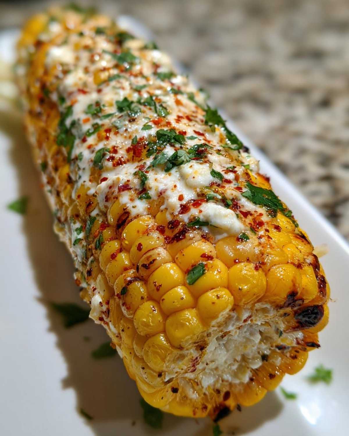 Grilled elote - detail 1