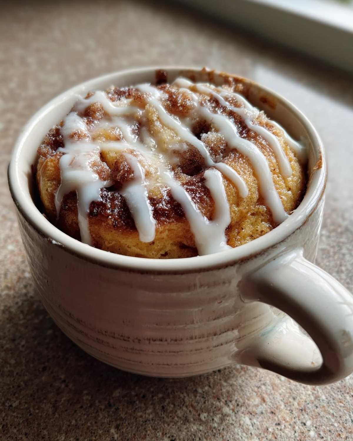 Microwave Cinnamon Roll Mug Cake - detail 2