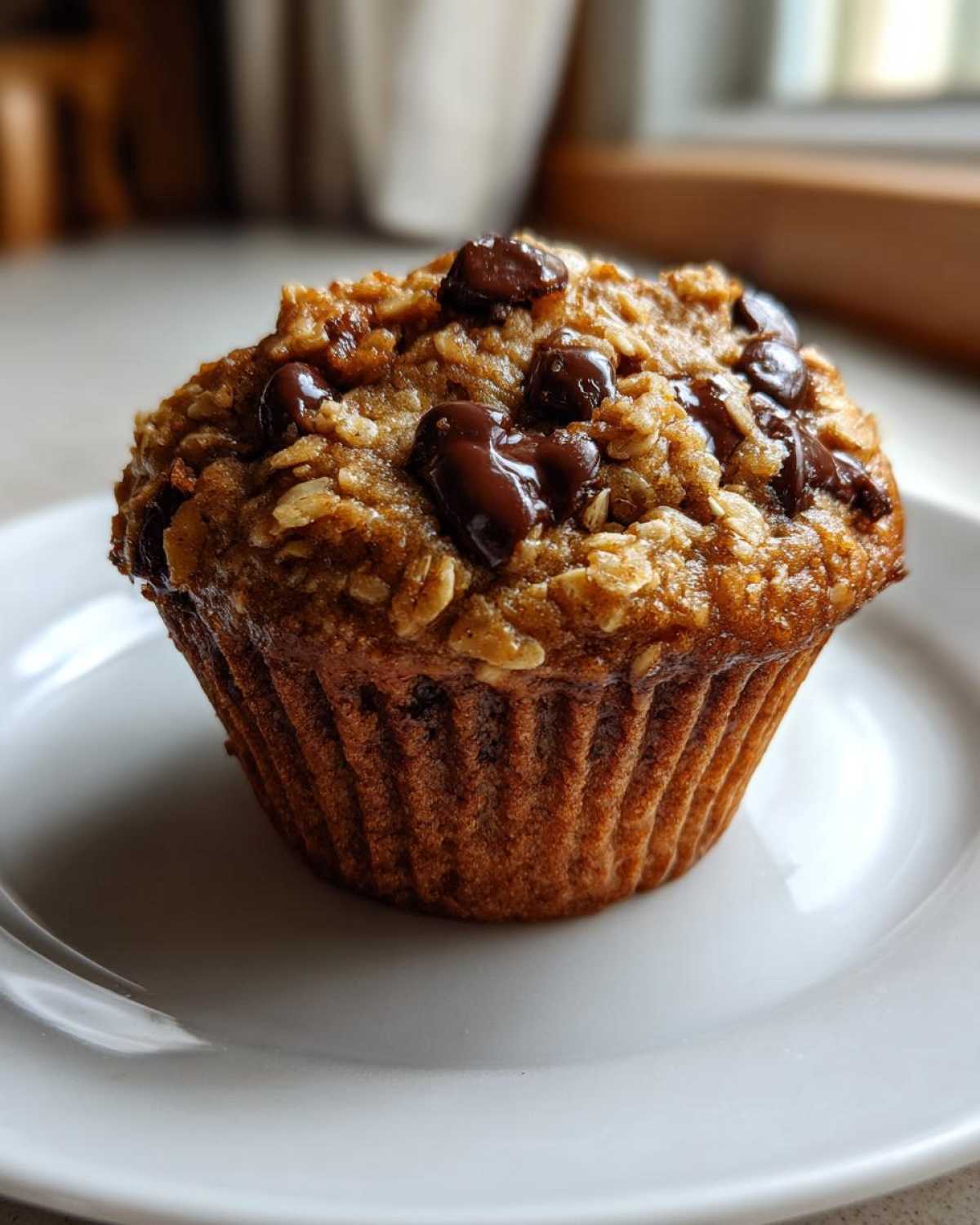 Oatmeal chocolate chip muffins - detail 3