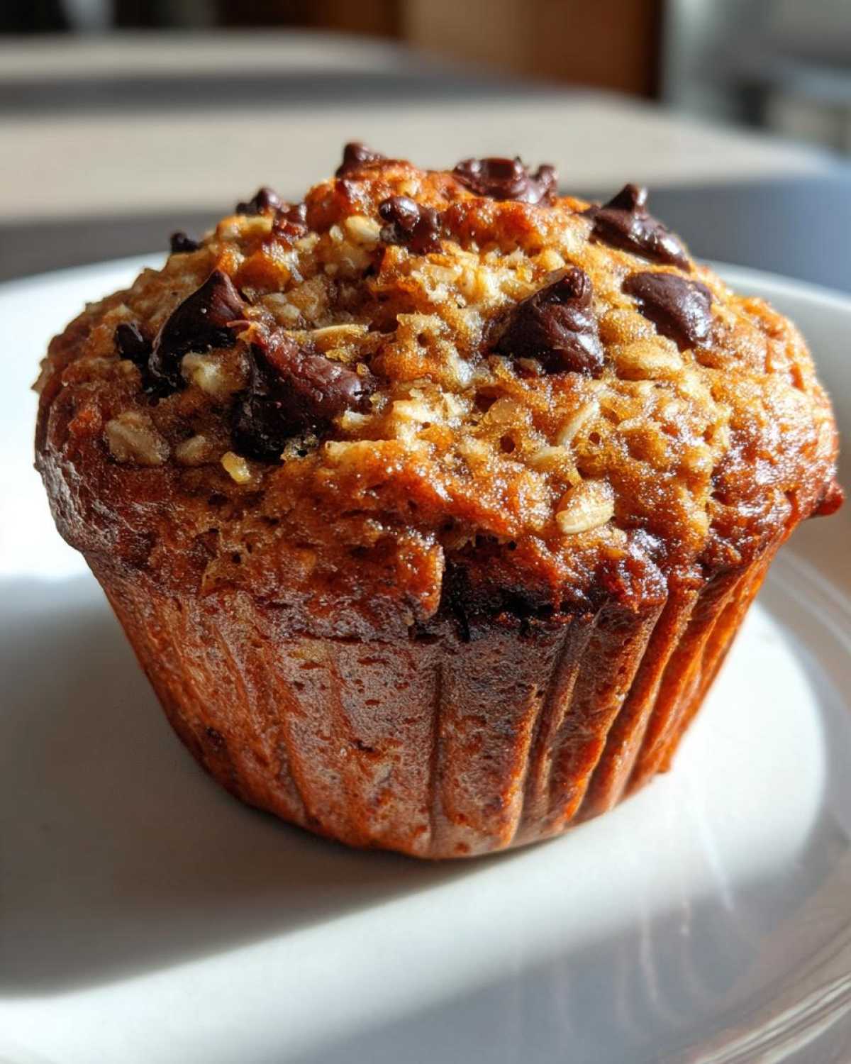 Oatmeal chocolate chip muffins - detail 4