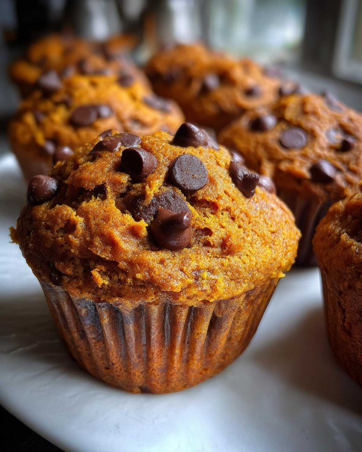 Pumpkin chocolate chip muffins - detail 4