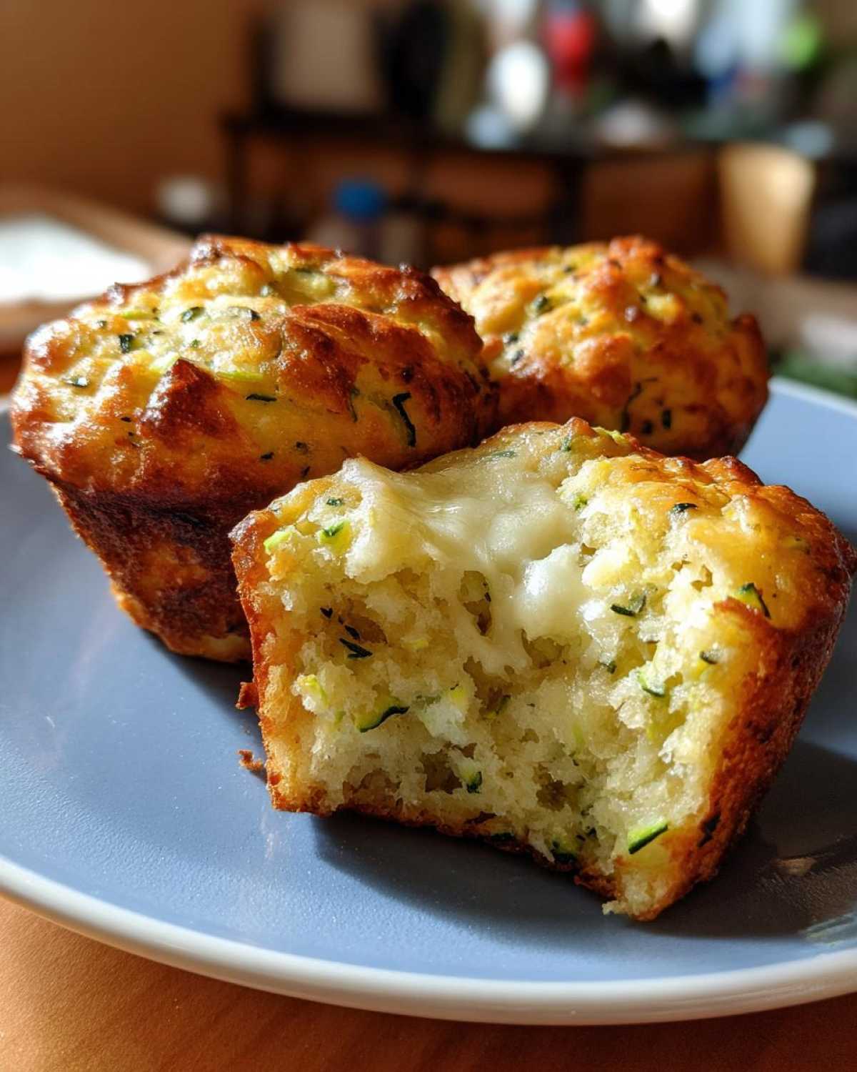 Savory zucchini cheese muffins - detail 1