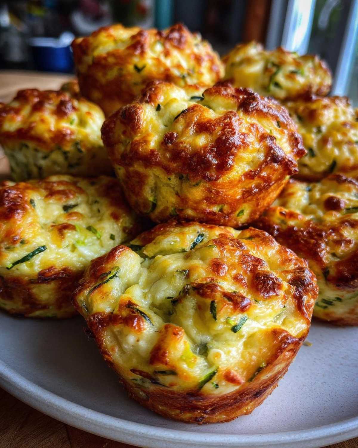 Savory zucchini cheese muffins - detail 2
