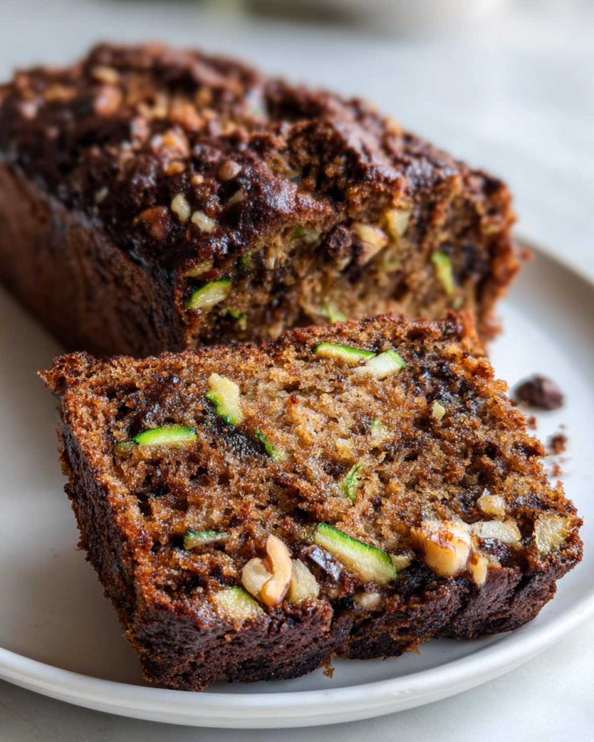 Spiced Chocolate Zucchini Bread Orange Walnuts - detail 2
