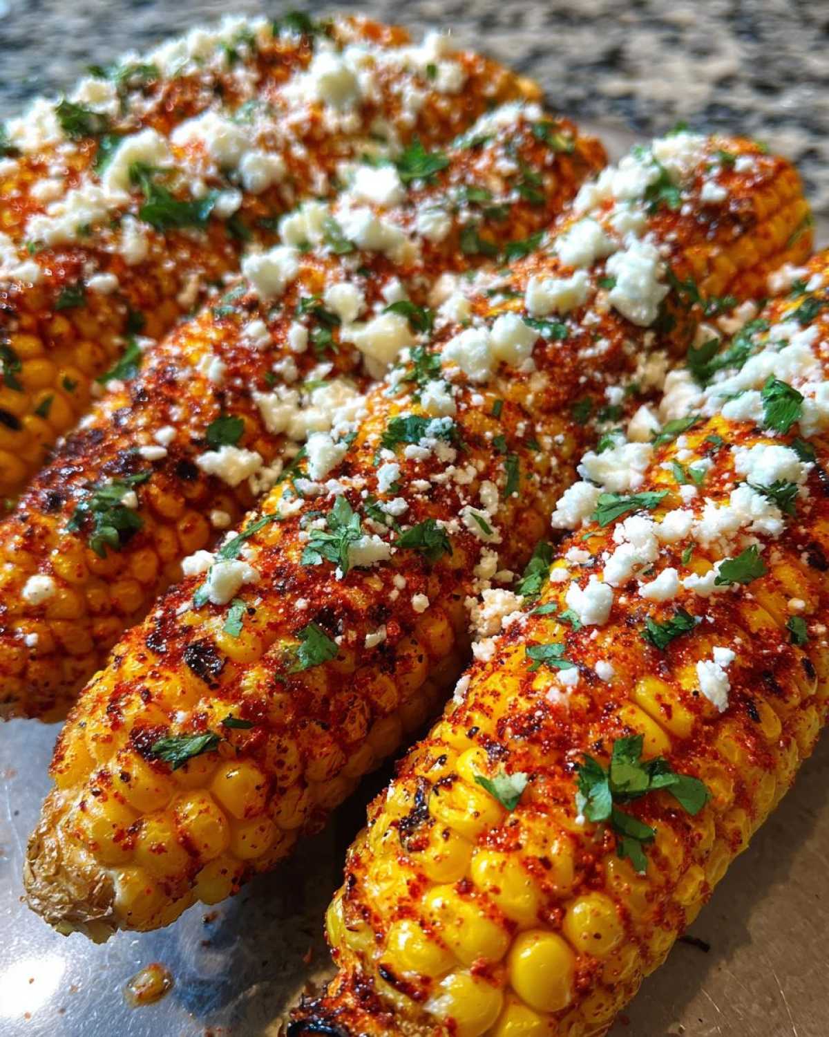 Spicy Mexican street corn - detail 2