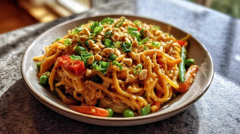 Spicy Thai Peanut Noodles (10-Minute Vegan)