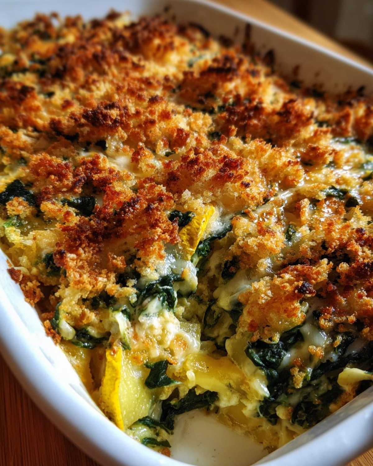 Spinach and squash casserole - detail 1