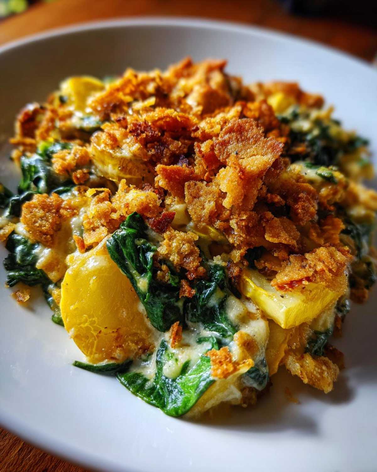 Spinach and squash casserole - detail 2