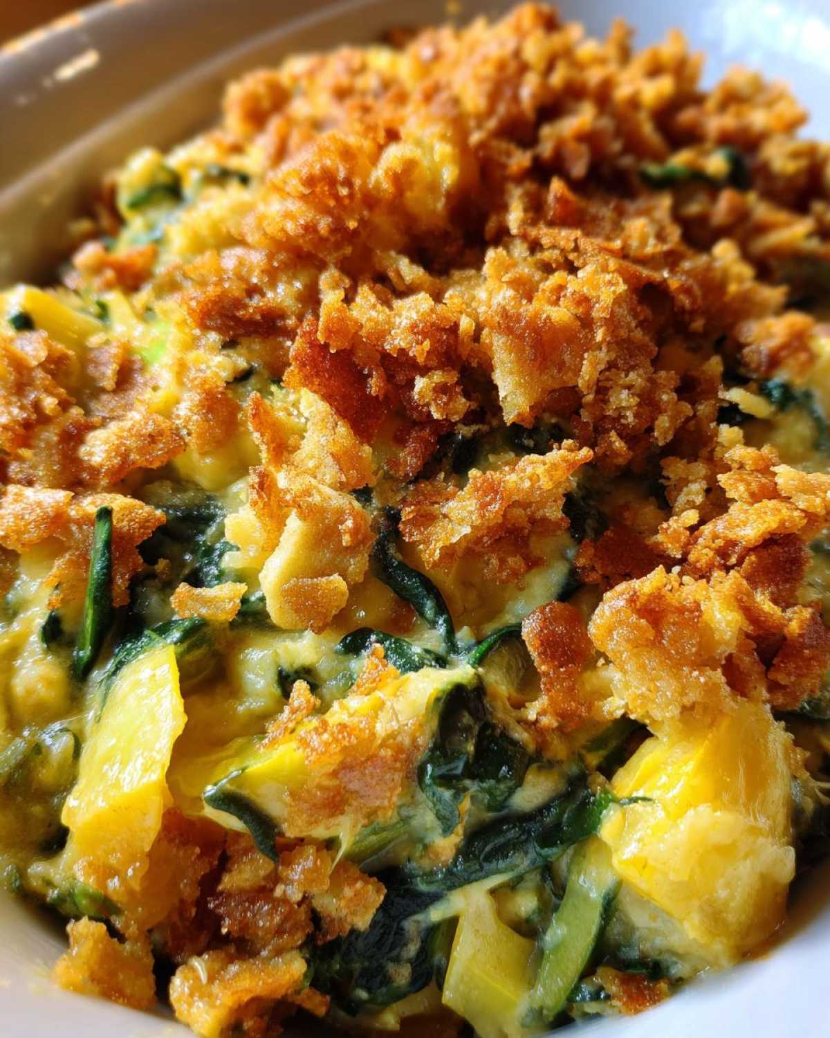 Spinach and squash casserole - detail 3
