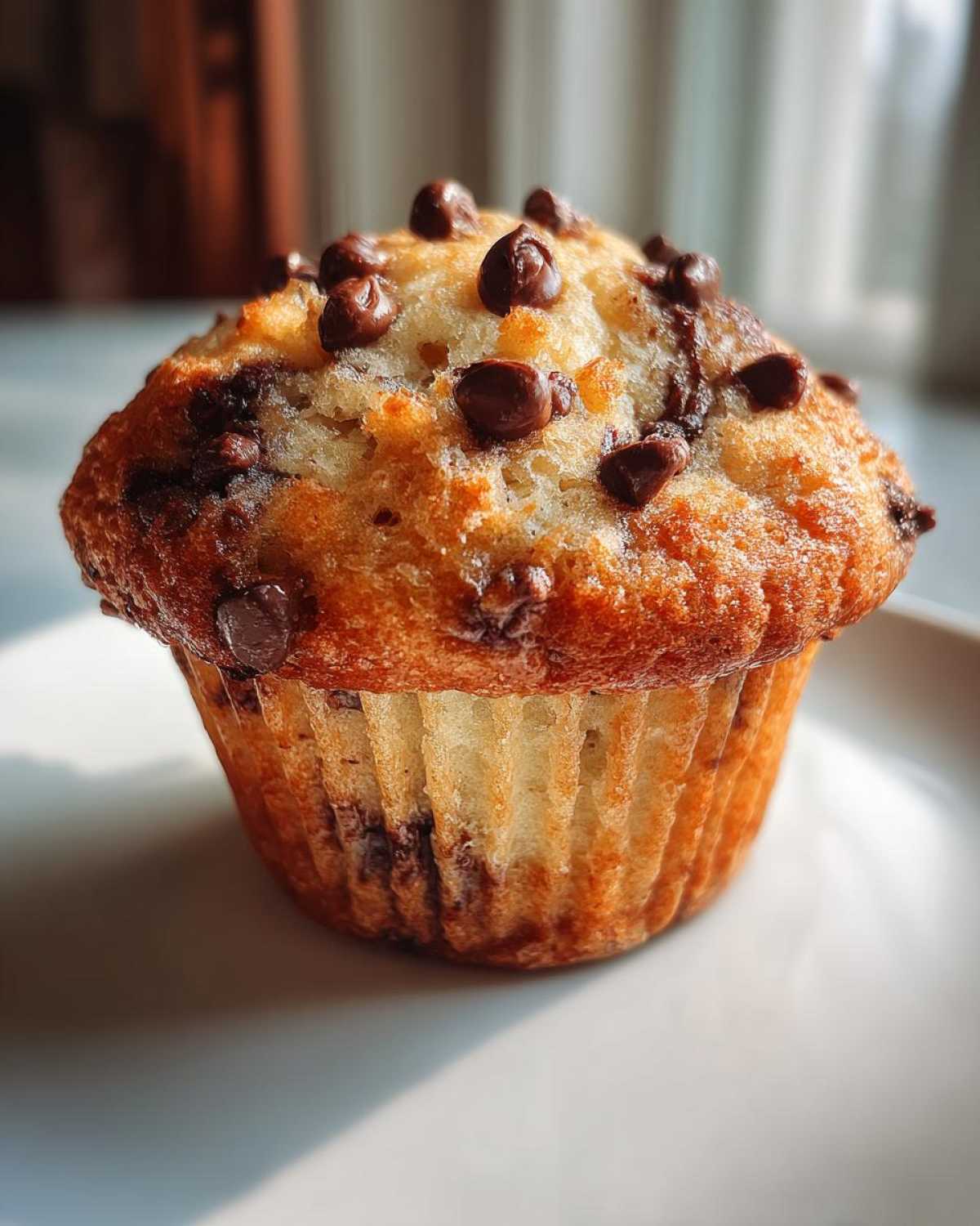 Vegan chocolate chip muffins - detail 1