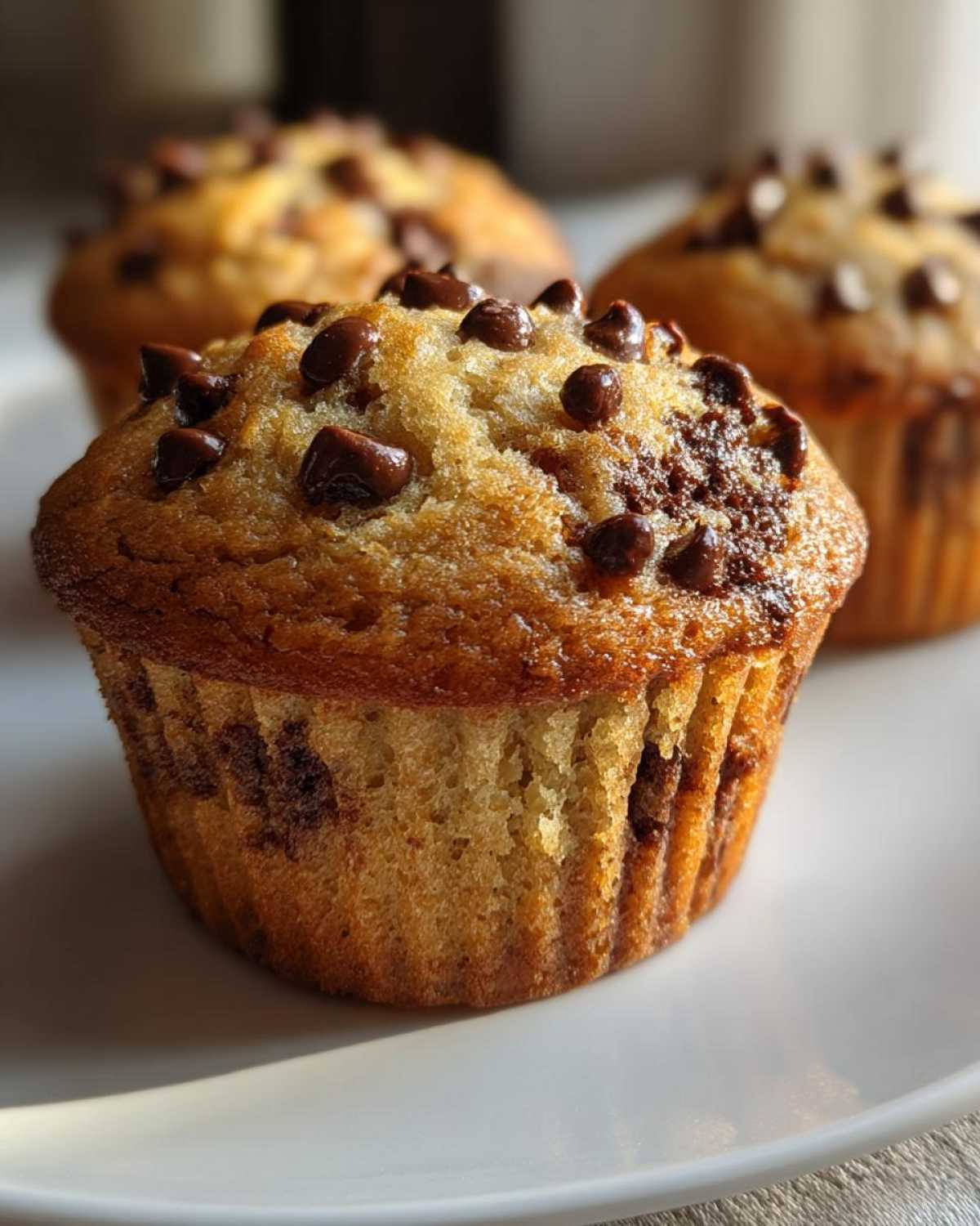 Vegan chocolate chip muffins - detail 2