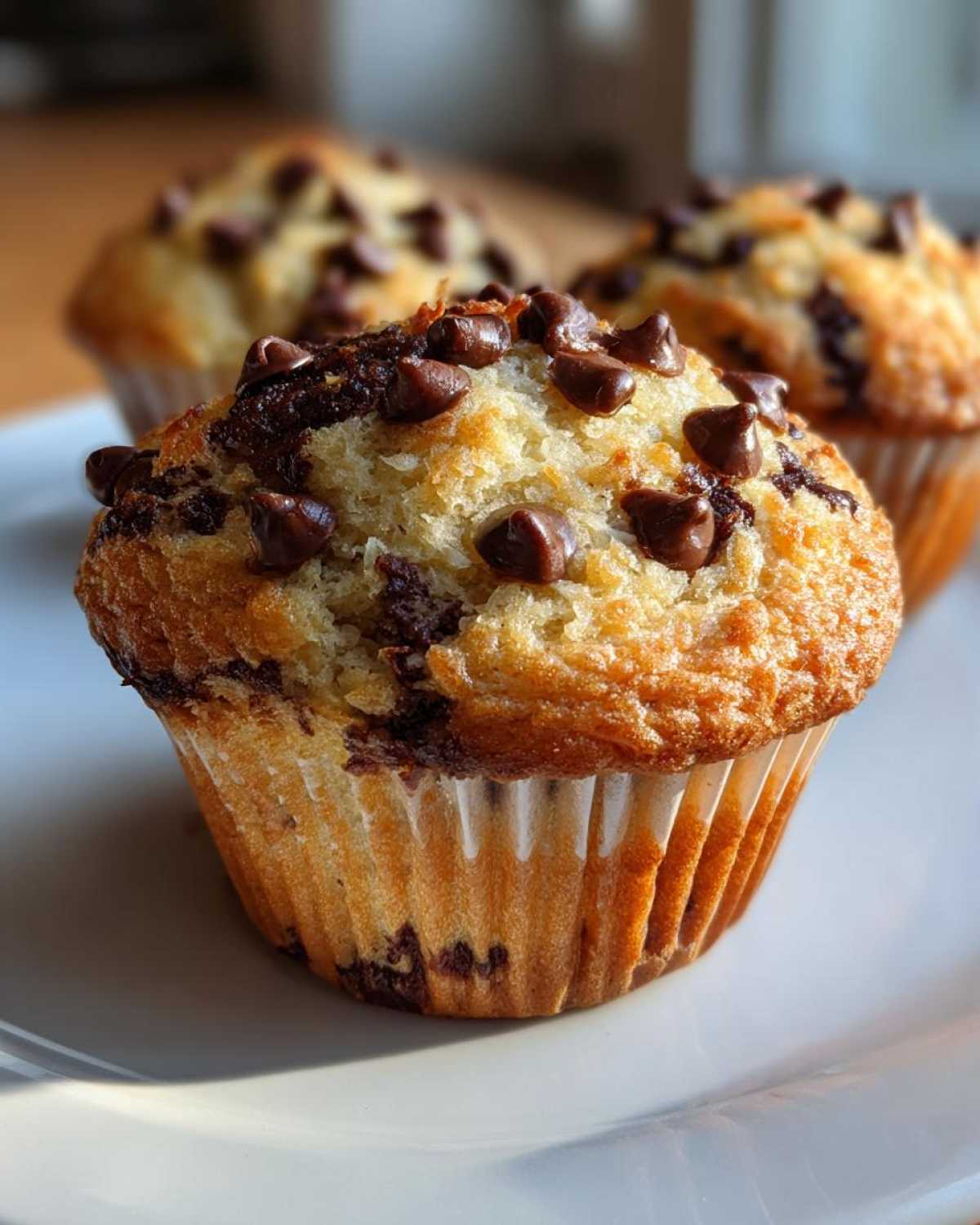Vegan chocolate chip muffins - detail 3