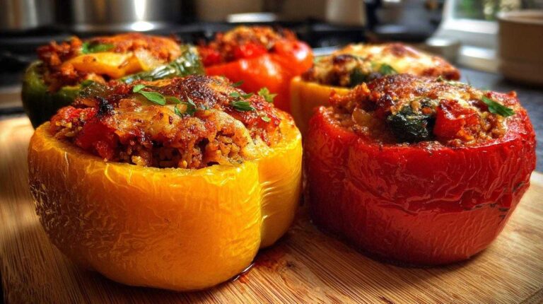 Savana’s 5-Star Veggie Peppers in Under 30 Vegetarian Stuffed Peppers (Under 30 Min)