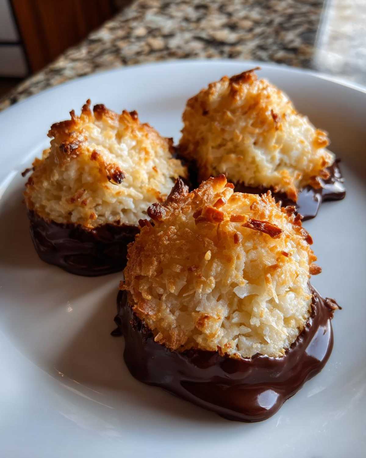 Coconut Macaroons Dipped in Chocolate - detail 2
