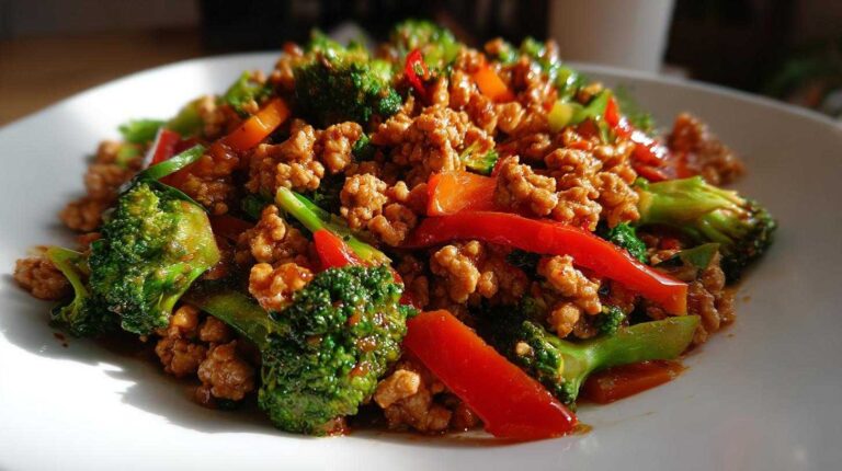 Ginger Garlic Ground Turkey Stir Fry