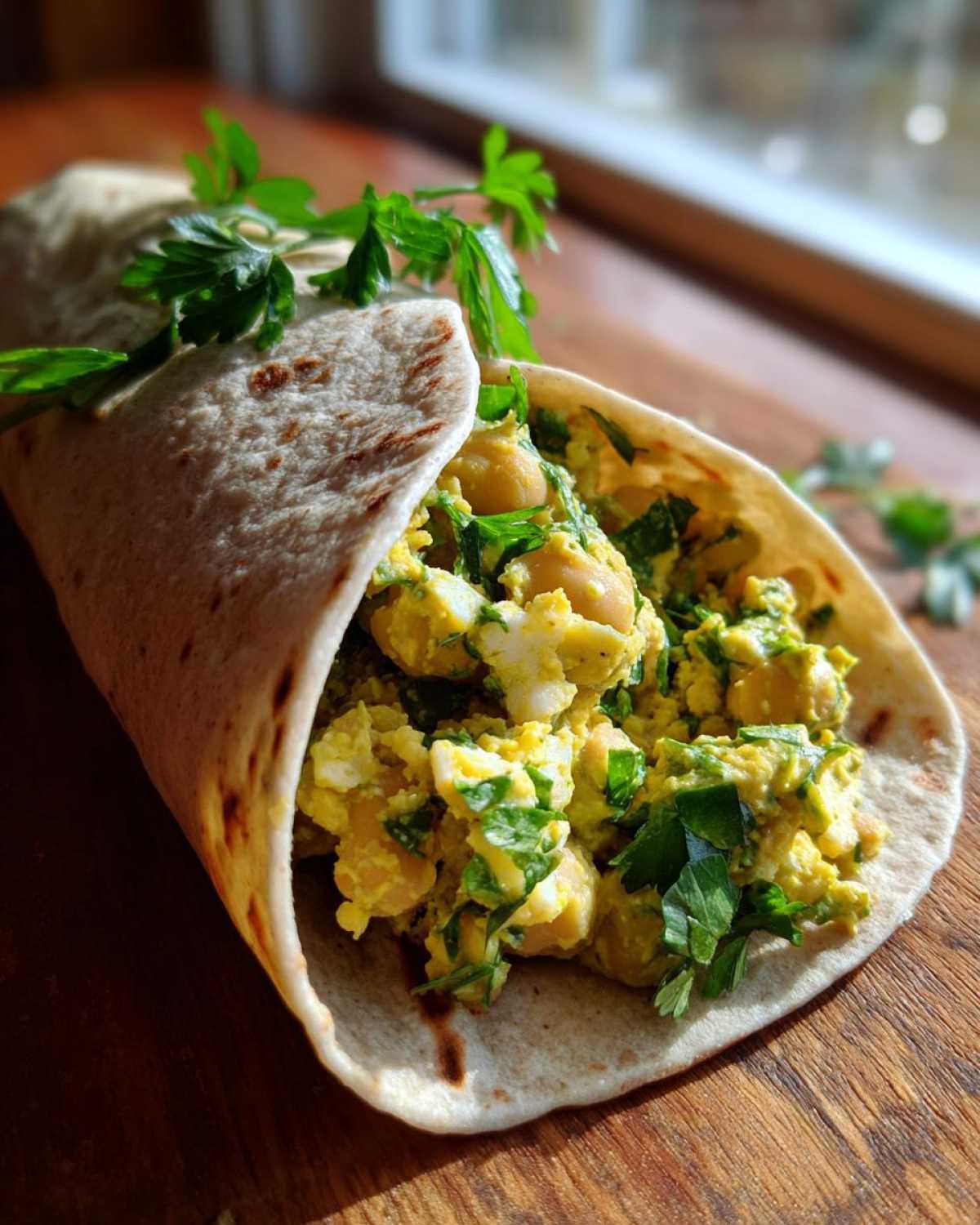 Lemon Garlic Chickpea Wraps - detail 3