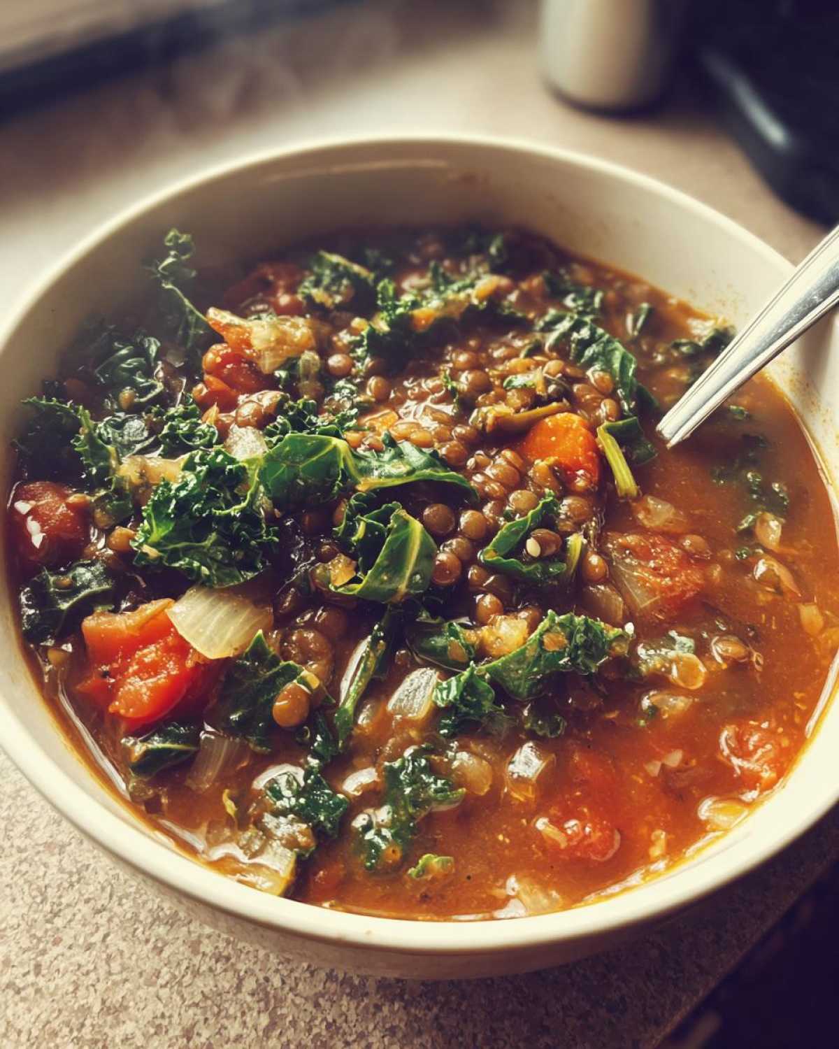 Lentil & Kale Soup - detail 3