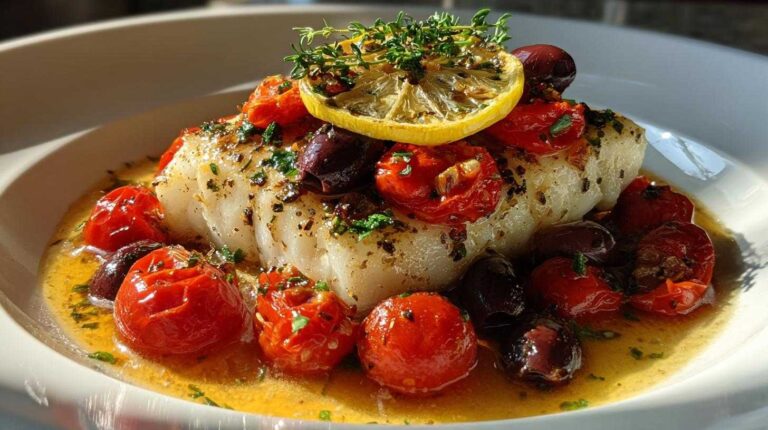 Mediterranean Baked Cod with Olives